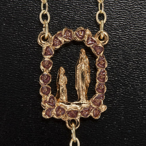 Ghirelli rosary, gold purple glass Lourdes grotto 6mm 3