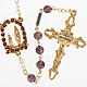 Ghirelli rosary, gold purple glass Lourdes grotto 6mm s1