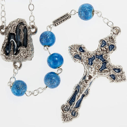Ghirelli rosary, turquoise Lourdes grotto 8mm 1