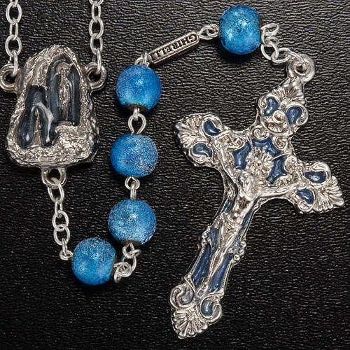 Ghirelli rosary, turquoise Lourdes grotto 8mm 2