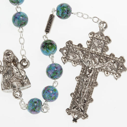 Ghirelli rosary, Our Lady of Lourdes green pattern 6mm 1
