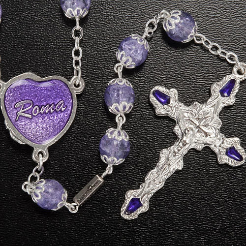 Ghirelli rosary, lilac, Our Lady and baby 9mm 2