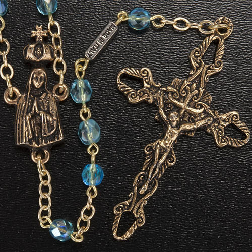 Ghirelli rosary, light blue glass, Fatima 5mm 2