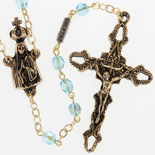 Ghirelli rosary, light blue glass, Fatima 5mm 1