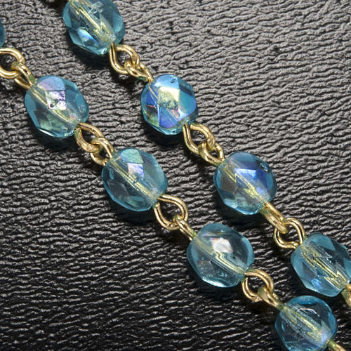 Ghirelli rosary, light blue glass, Fatima 5mm 5