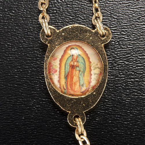 Ghirelli rosary, golden drop Guadalupe and Our Lady with baby 8m 6