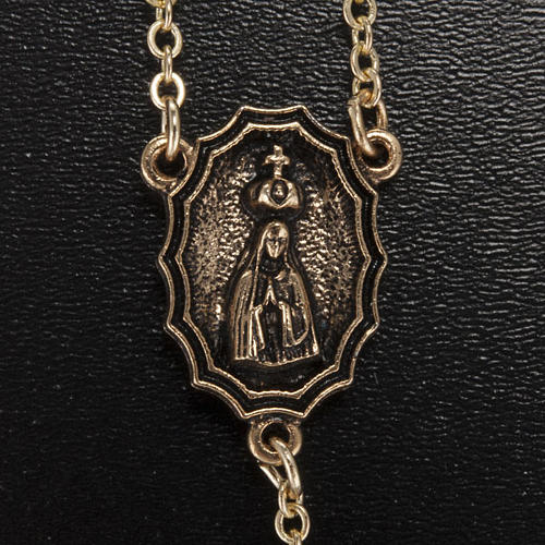Terço Ghirelli vidro turquesa Fátima e rosas 6 mm 3