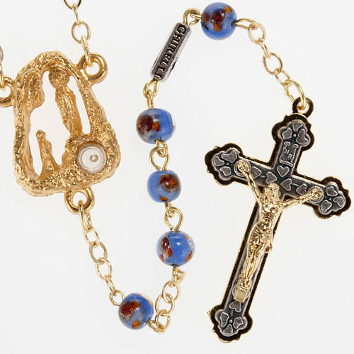 Ghirelli rosary Lourdes Grotto, bleu-orange 6mm 1