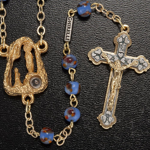 Ghirelli rosary Lourdes Grotto, bleu-orange 6mm 2