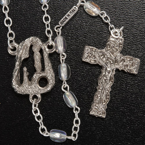 Ghirelli rosary Lourdes Grotto, transparent glass 7mm 2