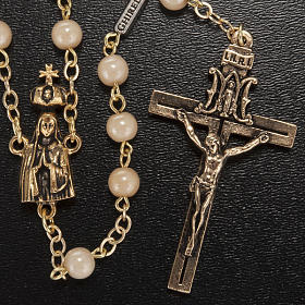 Rosario Ghirelli grani perlati Madonna di Fatima 6 mm