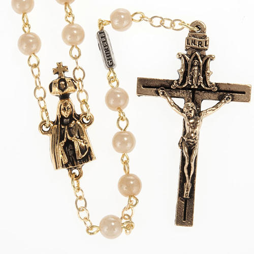 Rosario Ghirelli grani perlati Madonna di Fatima 6 mm 1