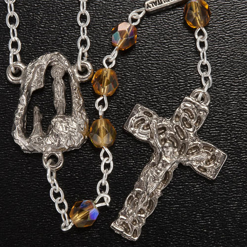 Ghirelli rosary, amber, Lourdes grotto 6mm 2