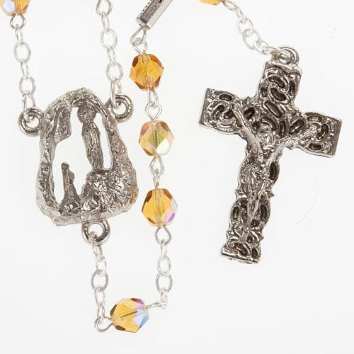 Ghirelli rosary, amber, Lourdes grotto 6mm 1