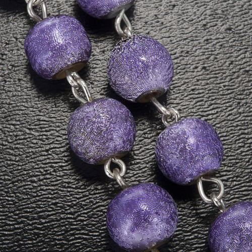 Ghirelli rosary, purple enamelled glass, Lourdes grotto 7mm 5