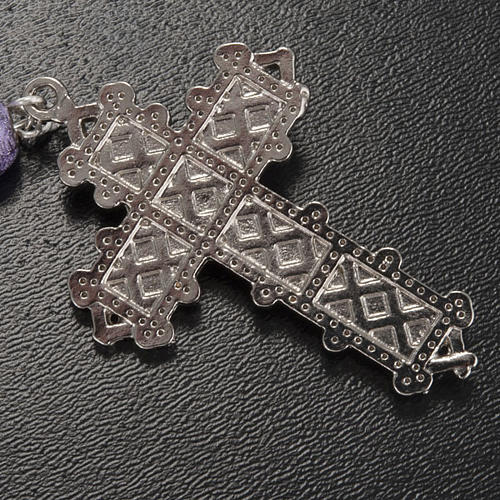 Ghirelli rosary, purple enamelled glass, Lourdes grotto 7mm 6