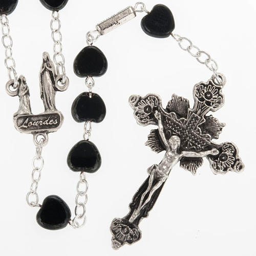 Ghirelli rosary, black heart Lourdes grotto 8mm 1