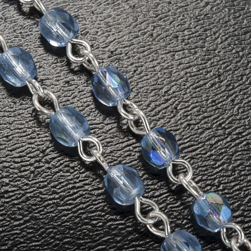 Chapelet Ghirelli cristal bleu clair Lourdes 4 mm 5