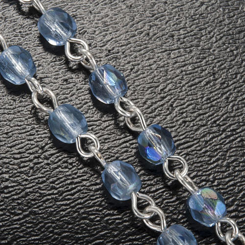 Ghirelli rosary, light blue crystal Lourdes grotto 4mm 5