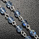 Ghirelli rosary, light blue crystal Lourdes grotto 4mm s5