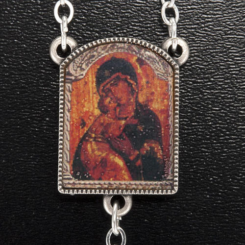 Chapelet Ghirelli grains coupés icône Notre-Dame de Vladimir 3