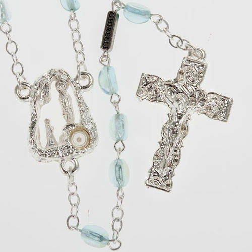 Ghirelli rosary Lourdes Grotto, light blue 6x4mm 1
