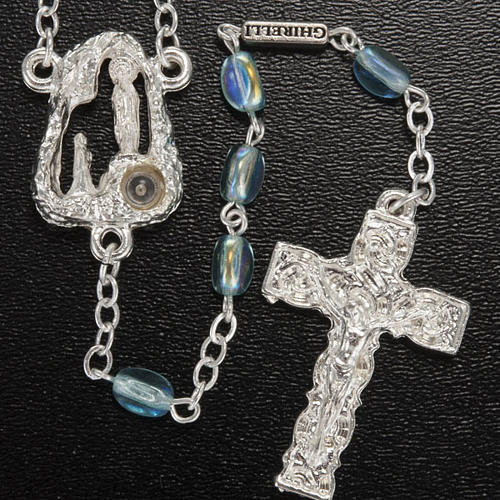 Ghirelli rosary Lourdes Grotto, light blue 6x4mm 2