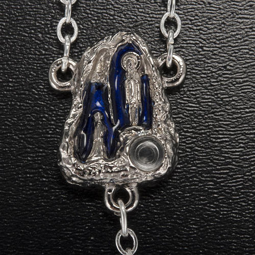 Rosenkranz Ghirelli Grotte Lourdes  weiß und blau 8 mm 3