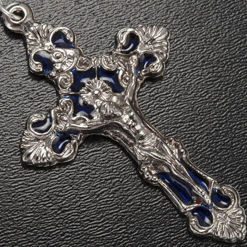Ghirelli blue and white rosary Lourdes Grotto 8mm 4