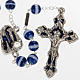 Ghirelli blue and white rosary Lourdes Grotto 8mm s1