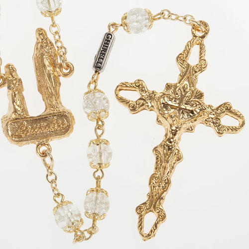 Ghirelli rosary, Our Lady of Lourdes, golden cotter pins 6mm 1