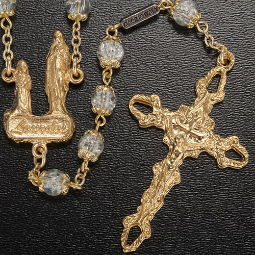 Ghirelli rosary, Our Lady of Lourdes, golden cotter pins 6mm 2