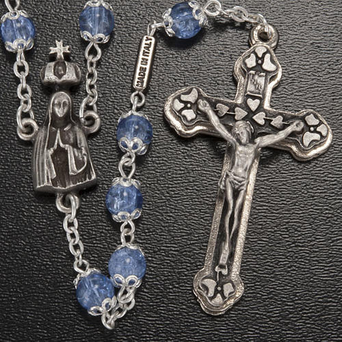 Ghirelli rosary, Fatima light blue 6mm 2