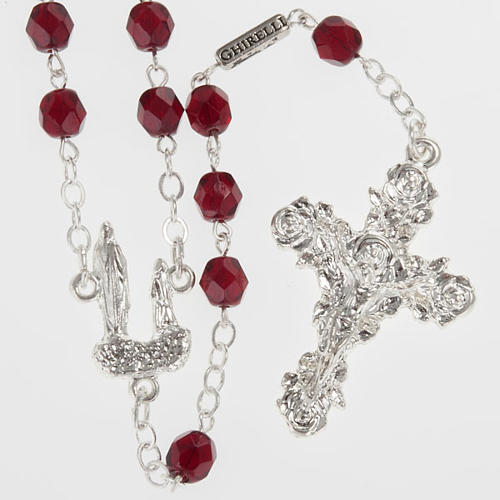 Ghirelli rosary, Lourdes, ruby 6mm 1