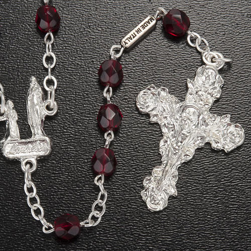 Ghirelli rosary, Lourdes, ruby 6mm 2