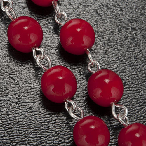 Ghirelli rosary, Lourdes, red 7mm 5