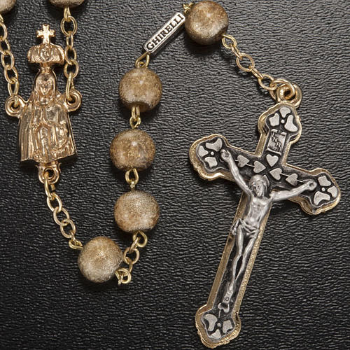 Ghirelli rosary, Fatima, golden 7mm 2