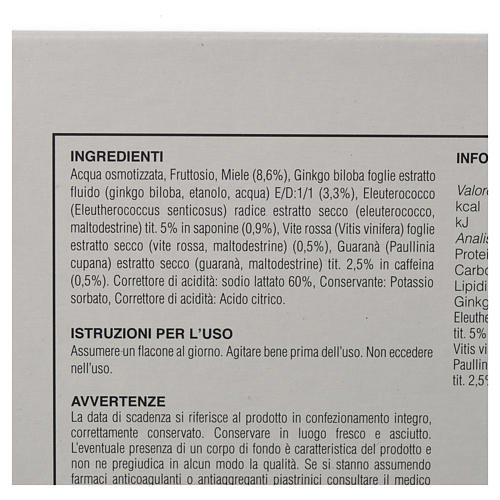 Vitamin supply Ginkgo Biloba, Eleutherococcus, red grapevine and Guarana 2