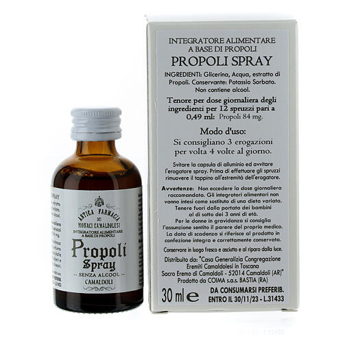 Alcohol-free propolis food supplement Camaldoli 30 ml 3