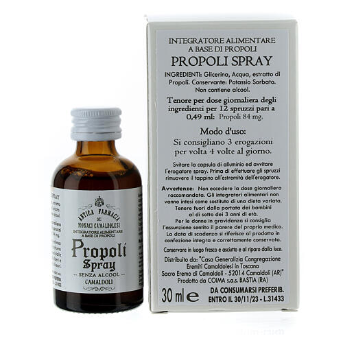 Suplemento alimenticio propóleo sin alcohol Camaldoli 30 ml 3
