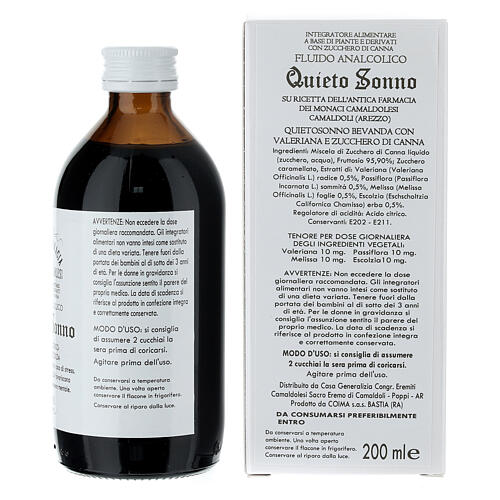 Quieto Sonno supplement for sleep, 200 ml, Camaldoli alcohol-free syrup 3