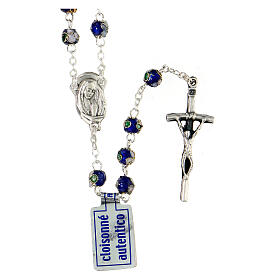 Round blue cloisonnè rosary 5 mm