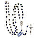 Round blue cloisonnè rosary 5 mm s4