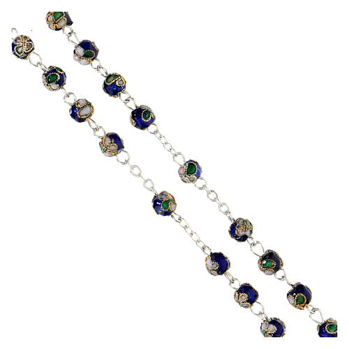 Cloisonné rosary blue round beads 5 mm 3