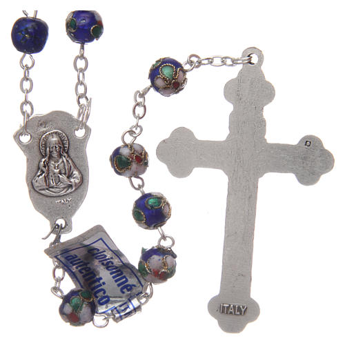 Blue cloisonnè rosary with decoration 7 mm 2