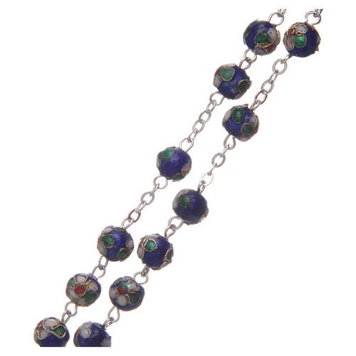 Blue cloisonnè rosary with decoration 7 mm 3