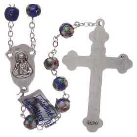 Cloisonné rosary blue beads with decorations 7 mm