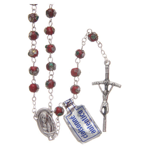 Red cloisonnè rosary 5 mm 1