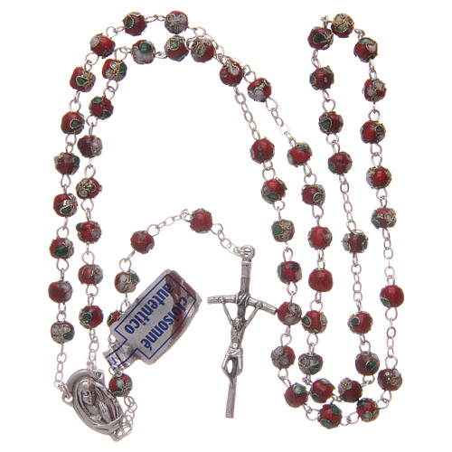 Cloisonné rosary red round beads of 5 mm 4