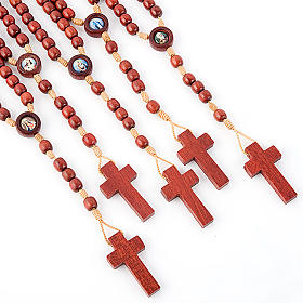 Multi-image wood rosary